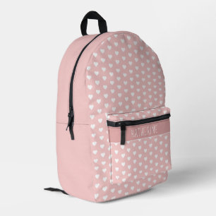 Mochila Impresa Patrón de Corazones Cutas Personalizadas Pink