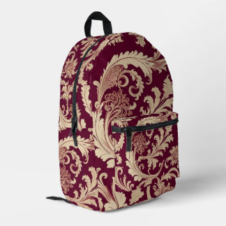 Mochila Impresa Patrón de cosecha marrón y pekinés