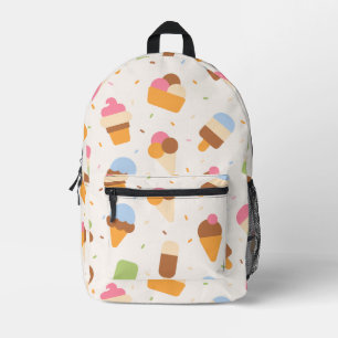 Mochila Impresa Patrón De Crema De Hielo, Cono De Crema De Hielo,