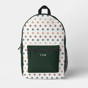 Mochila Impresa Patrón de cruz de bosque de terciopelo personaliza
