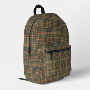 Mochila Impresa Patrón de Cuadro Escocés Verde Bosque Clásico
