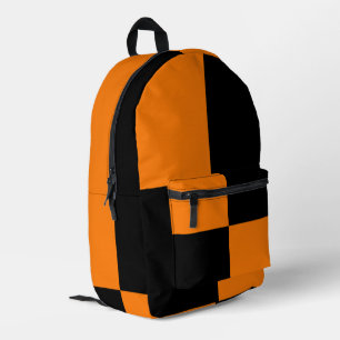 Mochila Impresa Patrón de cuadros naranja y negro