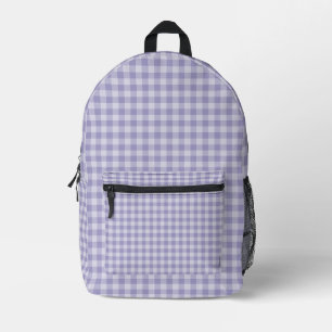 Mochila Impresa Patrón de cuadros púrpura