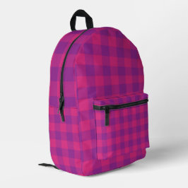 Mochila Impresa Patrón de Cuadros Rosa Púrpura