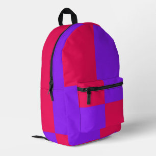 Mochila Impresa Patrón de cuadros rosa y púrpura