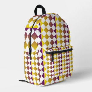 Mochila Impresa Patrón de diamante de cuadros coloridos