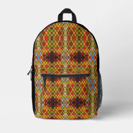 Mochila Impresa Patrón de diamante de vidrio emplomado