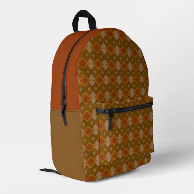 Mochila Impresa Patrón de diamante rústico del suroeste (Esquina izquierda trasera)