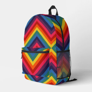 Mochila Impresa Patrón de diamantes arcoiris