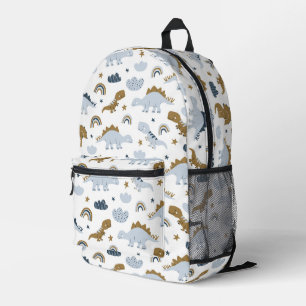 Mochila Impresa Patrón de dinosaurio arco iris