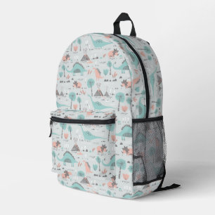 Mochila Impresa Patrón de dinosaurio de Cute Pastel