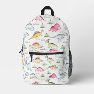 Mochila Impresa Patrón de dinosaurio rosa lindo Invitación de cump