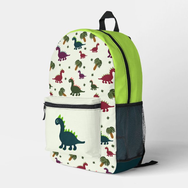 Mochila Impresa Patrón de dinosaurios (Esquina derecha trasera )