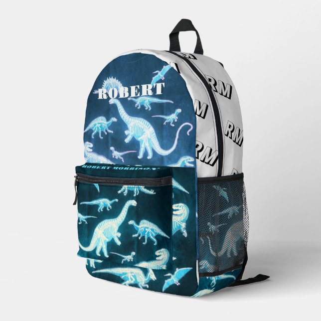 Mochila Impresa Patrón de dinosaurios Esqueleto moderno T-Rex (Esquina derecha trasera )