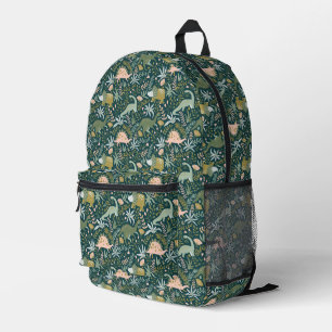 Mochila Impresa Patrón de dinosaurios verdes