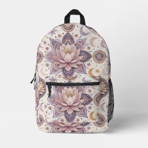Mochila Impresa Patrón de diseño espiritual mandala de loto celest