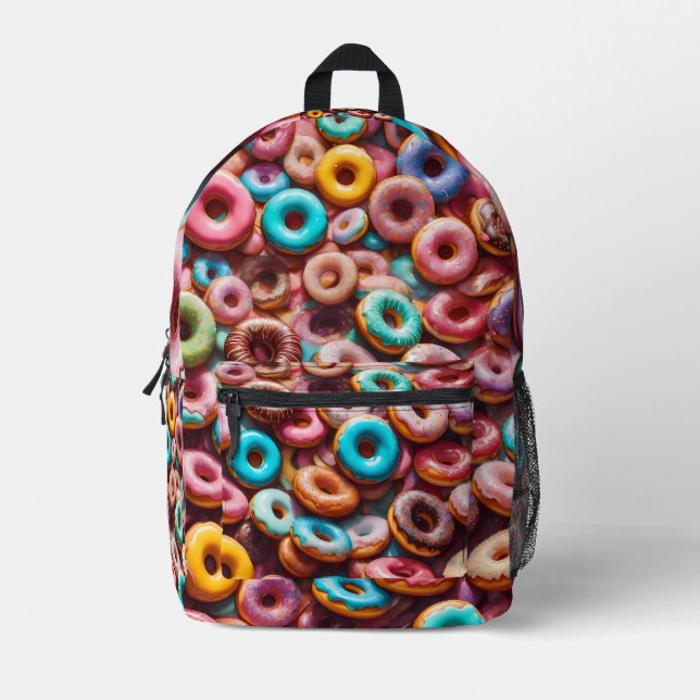 Mochila Impresa Patrón de donut delicioso (Anverso)