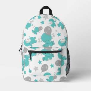 Mochila Impresa Patrón De Elefantes Azules, Elefantes Cutetos, Est