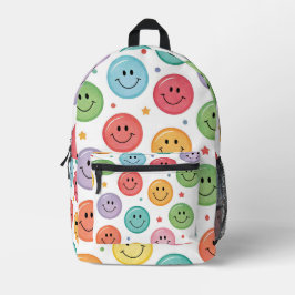 Mochila Impresa Patrón de Emoji Sonriente