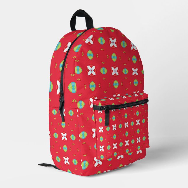 Mochila Impresa Patrón de encanto navideño 02 -  (Esquina izquierda trasera)