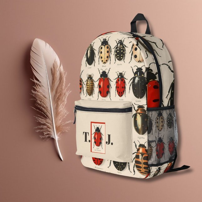 Mochila Impresa Patrón de error de escarabajo de monograma del Per (Subido por el creador)