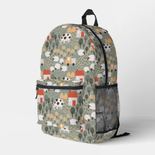Mochila Impresa Patrón de escena de la granja