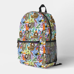 Mochila Impresa Patrón de eslora de acuarela personalizado