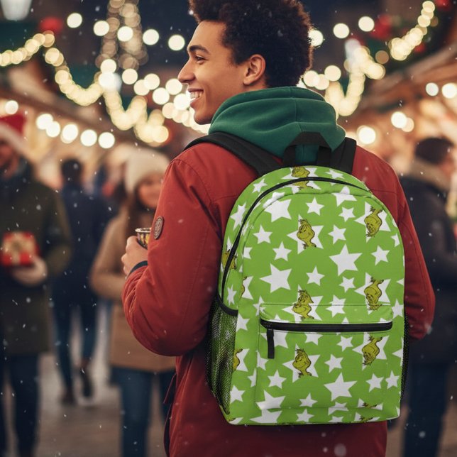 Mochila Impresa Patrón de estrella indiscreta del Grinch (Subido por el creador)