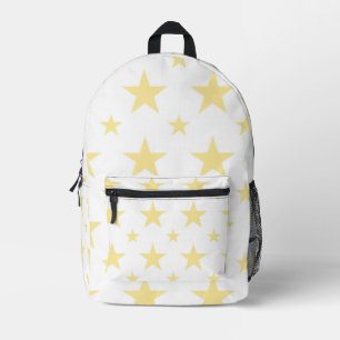 Mochila Impresa Patrón de Estrellas Amarillas Constelación Pastel