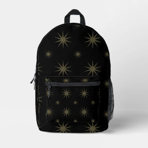 Mochila Impresa Patrón de Estrellas Negras Constelación Pastel par