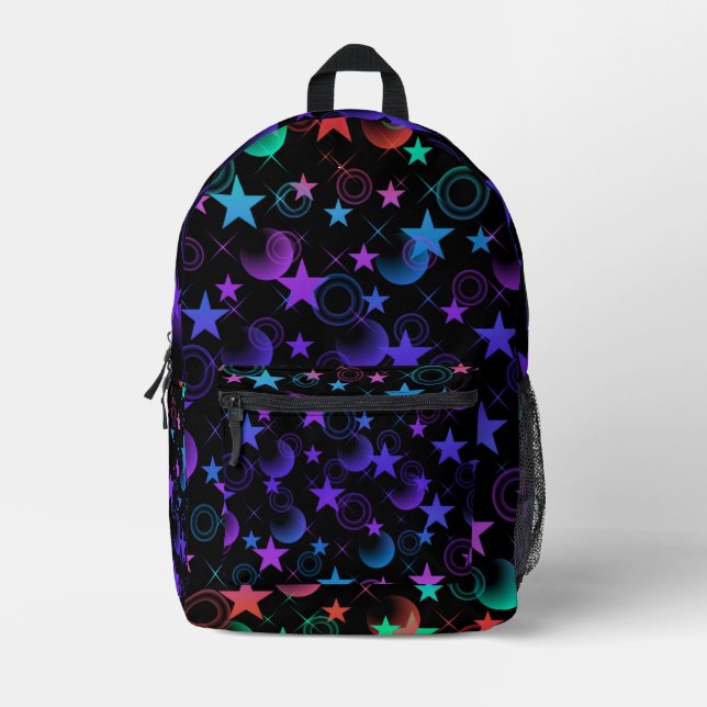 Mochila Impresa Patrón de estrellas y cosas (Anverso)