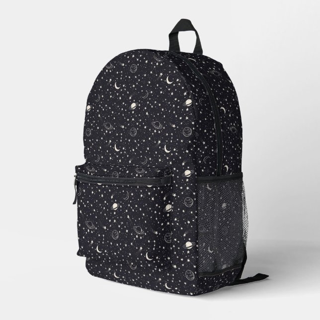 Mochila Impresa Patrón de estrellas y planetas (Esquina derecha trasera )