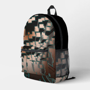 Mochila Impresa Patrón de extraversión futurista de neón geométric