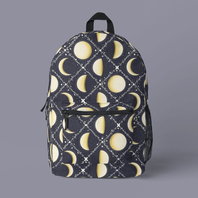 Mochila Impresa Patrón de fases celestes de la luna (Moon Phases Pattern Backpack)