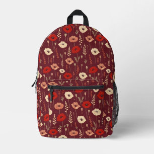 Mochila Impresa Patrón de flor de amapola