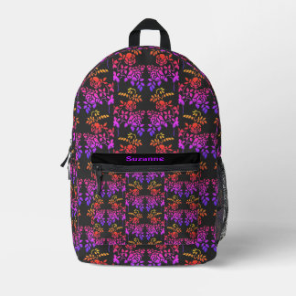 Mochila Impresa Patrón de flores de Rosa tenciadas personalizado