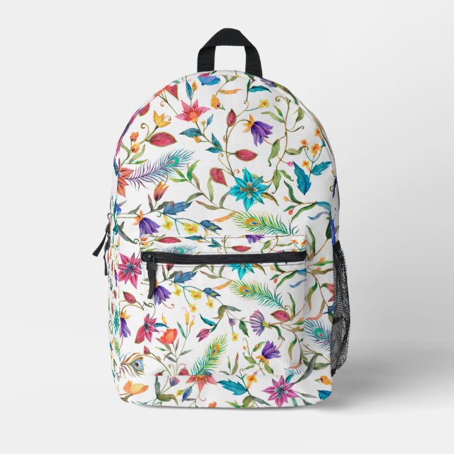 Mochila Impresa Patrón de flores silvestres (Anverso)