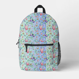 Mochila Impresa Patrón de fondo de degradado lineal de mariposas