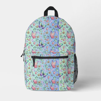 Mochila Impresa Patrón de fondo de degradado lineal de mariposas