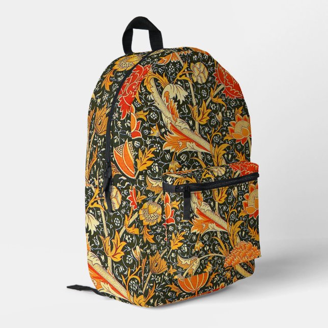 Mochila Impresa Patrón de fondo de escritorio de William Morris Cr (Esquina izquierda trasera)