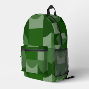Mochila Impresa Patrón de formas geométricas verdes