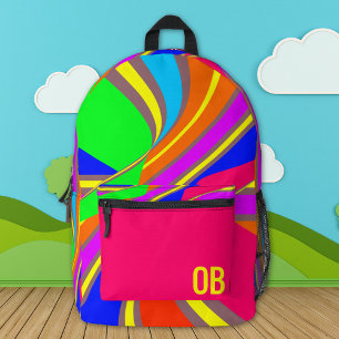 Mochila Impresa Patrón de franja geométrica en negrita con monogra