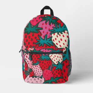 Mochila Impresa Patrón de fresa