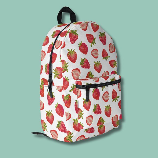 Mochila Impresa Patrón de fresa (Strawberry pattern monogram backpack)