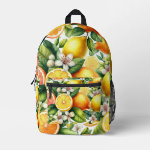 Mochila Impresa Patrón de frutas cítricas acuarela