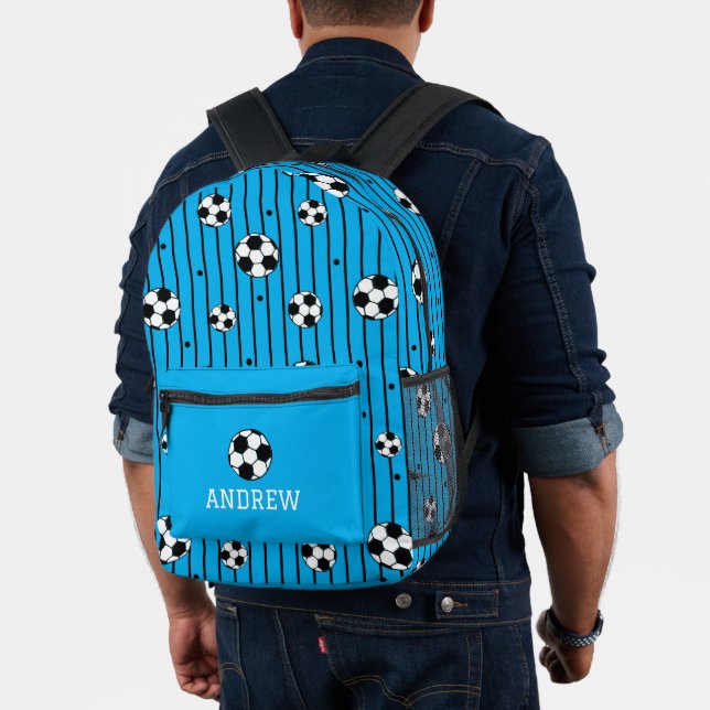 Mochila Impresa Patrón de fútbol azul (Insitu (Modelo))