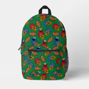 Mochila Impresa Patrón de fútbol de Elmo y Cookie Monster