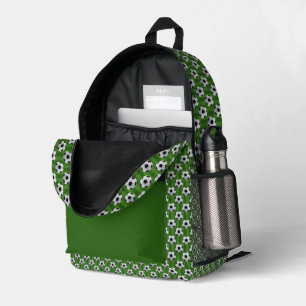 Mochila Impresa Patrón de fútbol europeo verde moderno