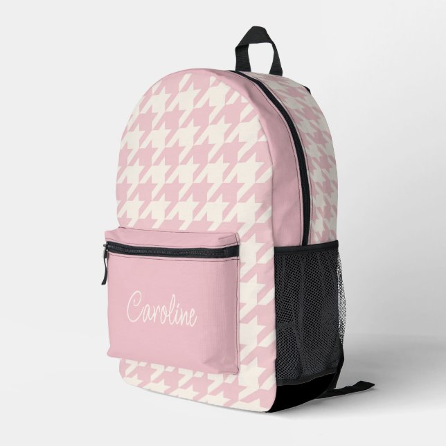 Mochila Impresa Patrón de gallos rosados Rosa Rubor con estilo (Esquina derecha trasera )