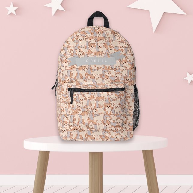 Mochila Impresa Patrón de gatito de gato (Subido por el creador)